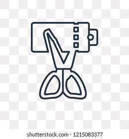Scissors vector outline icon isolated on transparent background, high quality linear Scissors transparency concept can be used web and mobile