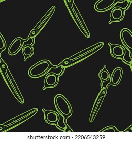 Scissors vector seamless pattern for print or web design
