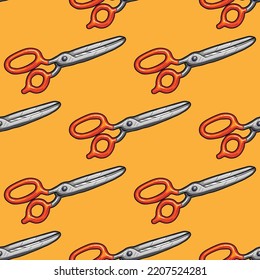 Scissors vector seamless pattern for print or web design