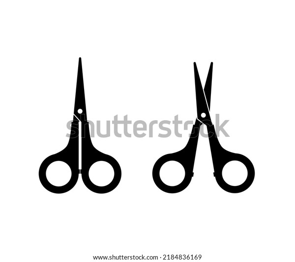 Scissors Vector Silhouette Black Color Isolated Stock Vector (Royalty