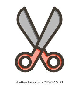 Scissors Vector Thick Line Filled Colors Icon For Personal And Commercial Use.
