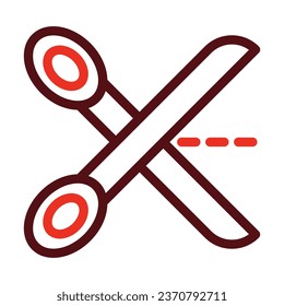 Scissors Vector Thick Line Two Color Icons For Personal And Commercial Use.
