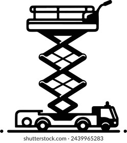 scissort lift icon logo illustration, isolated on transparent background