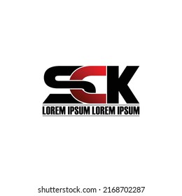 SCK letter monogram logo design vector