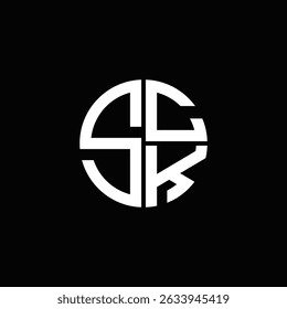 SCK logo SCK icono SCK monograma SCK letra minimalista Círculo plano Diseño de logotipo abstracto moderno único.
