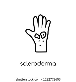 Scleroderma icon. Trendy modern flat linear vector Scleroderma icon on white background from thin line Diseases collection, editable outline stroke vector illustration