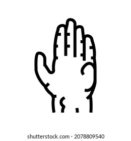 scleroderma skin disease line icon vector. scleroderma skin disease sign. isolated contour symbol black illustration