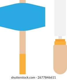 Ferramenta de escultura Ícone de arte Vetor Ilustração plana