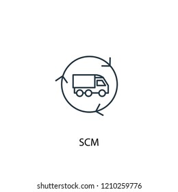 SCM concept line icon. Simple element illustration. SCM  concept outline symbol design. Can be used for web and mobile UI/UX
