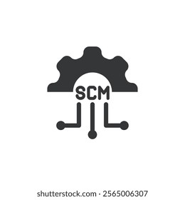 SCM flat glyph icon. Perfect pixel on transparent background
