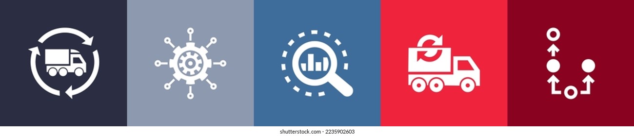 SCM icons Infographic design template. Creative concept with 5 steps