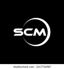SCM letter logo design in illustrator. Vector logo, calligraphy designs for logo, Poster, Invitation, etc.