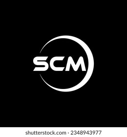 SCM letter logo design in illustrator. Vector logo, calligraphy designs for logo, Poster, Invitation, etc.