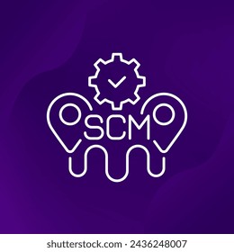 SCM line icon, Supply chain management vector