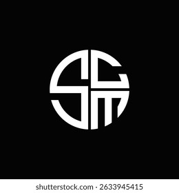 SCM logo SCM icono SCM monograma SCM letra minimalista Círculo plano Diseño de logotipo abstracto moderno único.

