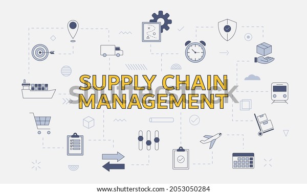 Scm Supply Chain Management Concept Icon Stock Vector (Royalty Free ...