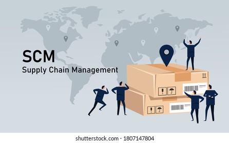 SCM Supply chain management delivery inventory logistic world wide commerce industry 