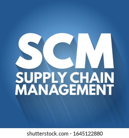 SCM - Acrónimo de gestión de la cadena de suministro, fondo de concepto de negocio