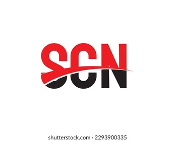 Ilustración del vector de diseño del logotipo inicial de la carta SCN