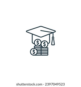 Scolarships and grants outline icon. Monochrome simple sign from charity and non-profit collection. Scolarships and grants icon for logo, templates, web design and infographics.
