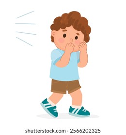 Scold children. Father or teacher scolding unhappy boy.