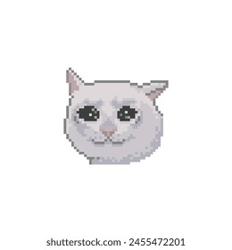 Scolded cat, pixel art meme