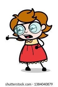 Scolding - Teenager Cartoon Intelligent Girl Vector Illustration