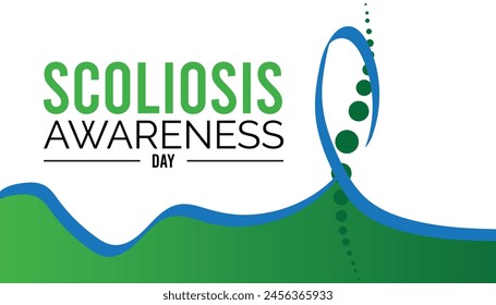 Scoliosis Awareness Day every year in June. Template for background, banner, card, poster with text inscription.