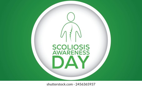 Scoliosis Awareness Day every year in June. Template for background, banner, card, poster with text inscription.