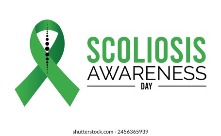Scoliosis Awareness Day every year in June. Template for background, banner, card, poster with text inscription.