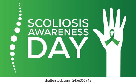 Scoliosis Awareness Day every year in June. Template for background, banner, card, poster with text inscription.