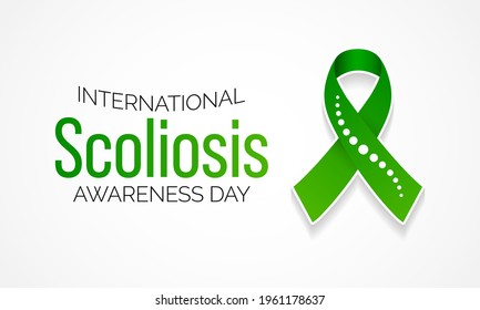 Scoliosis awareness day is observed every year in June, it is an abnormal lateral curvature of the spine. It is most often diagnosed in childhood or early adolescence. Vector illustration.