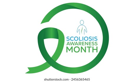 Scoliosis Awareness Month every year in June. Template for background, banner, card, poster with text inscription.
