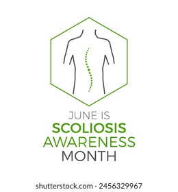 Scoliosis Awareness Month health awareness vector illustration. Disease prevention vector template for banner, card, background.