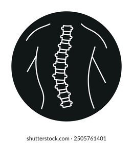 Icono de línea de color de escoliosis. Enfermedades de la columna. Vertebrología. Elemento aislado de Vector. Trazo editable.