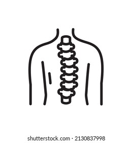 Scoliosis color line icon. Isolated vector element. Outline pictogram for web page, mobile app, promo