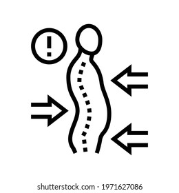 scoliosis disease line icon vector. scoliosis disease sign. isolated contour symbol black illustration