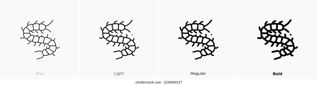 scolopendra Symbol. Thin, hellrosa und feines Design einzeln auf weißem Hintergrund