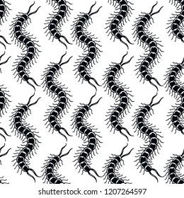 scolopendra illustration traditional tattoo flash seamless doodle pattern