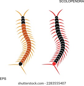 Scolopendra Logo. Einzeln Skolopendra auf weißem Hintergrund