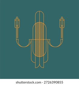 Sconce candelabra stylization in Art Deco style.