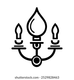 sconce icon or modern line symbol. Vector line art and icon design with bold outline. Black and white Pixel Perfect minimalistic symbol isolated white background. Silhouette simple thin sign