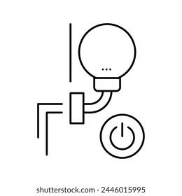 Vector de la línea de instalación de sconce. símbolo de instalación de sconce.