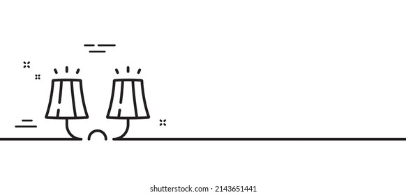 Sconce light line icon. Wall lamp sign. Interior illuminate symbol. Minimal line illustration background. Sconce light line icon pattern banner. White web template concept. Vector