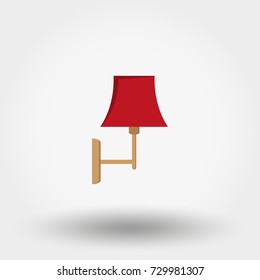 Sconce. Wall Light. Icon for web and mobile application. Vector illustration on a white background. Flat design style