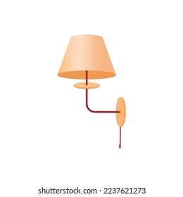 Sconces, Night light, lampshade, wall lamp, home lighting, home comfort, vector illustration in a flat style, isolated on a white background.