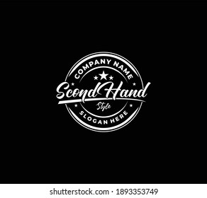 scondhand style logo design vector concept