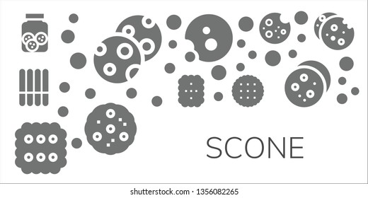 Scone Icon Set. 11 Filled Scone Icons.  Simple Modern Icons About  - Cookies, Cookie, Biscuit