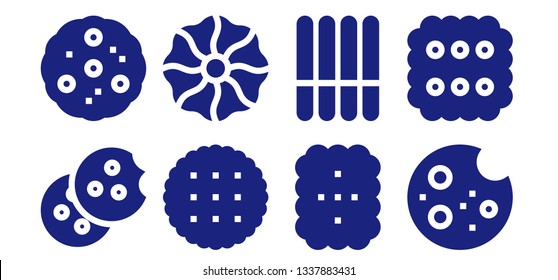 scone icon set. 8 filled scone icons.  Simple modern icons about  - Cookie, Biscuit