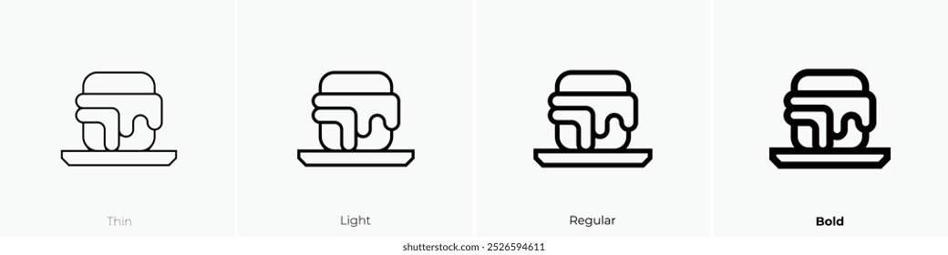 scone icon. Thin, Light Regular And Bold style design isolated on white background